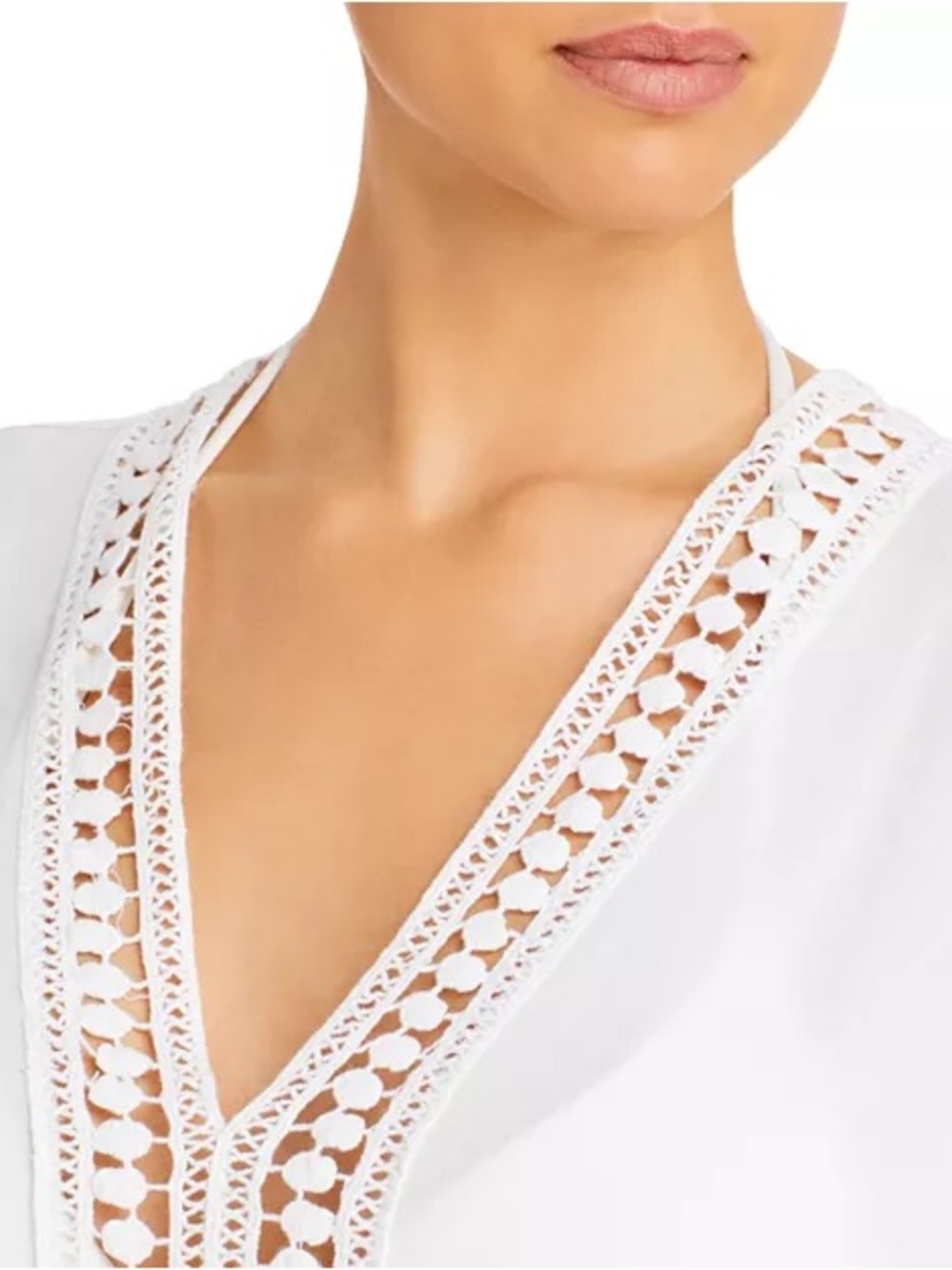 Tommy Bahama White Lace-Trim Tunic Swim Beach Coverup - Picture 10 of 10